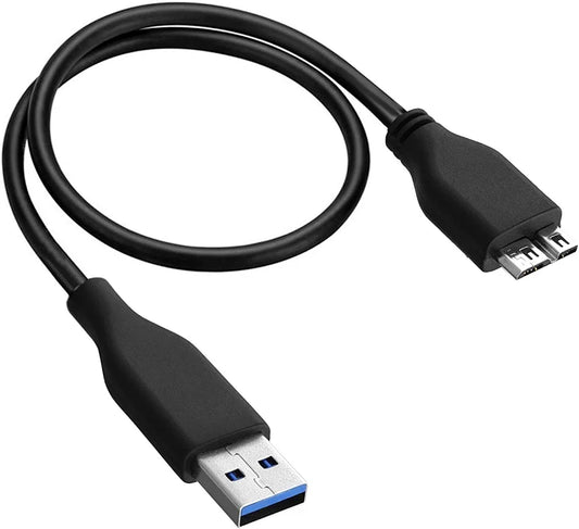 USB 3.0 High Speed Portable External Hard Disk Cable | Speed Upto 5 Gbps | Compatible with WD, Segate, Toshiba, Lacie | Length : 30 Cm / 1 Ft