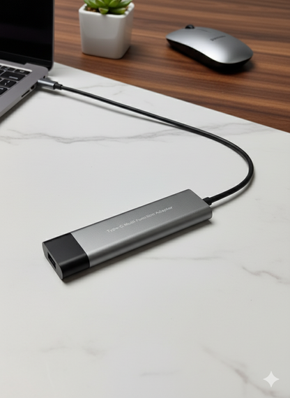 Type-C Multi-Function Adapter | Type-C Hub with 1 x HDMI, 1 X CARD READER, 1 X USB C PD PORT and 2 X USB 3.0 PORTS