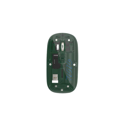 Rechargeable Wireless Mouse, Dual Mode (2.4GHz + BT), Silent Operation, Transparent Body, RGB, Battery Indicator, for Mac | Laptop | Computer | Tablet