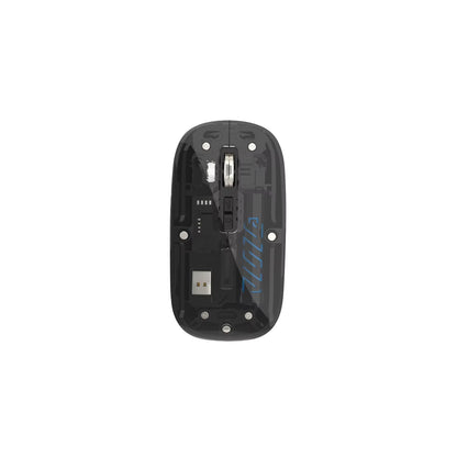 Rechargeable Wireless Mouse, Dual Mode (2.4GHz + BT), Silent Operation, Transparent Body, RGB, Battery Indicator, for Mac | Laptop | Computer | Tablet