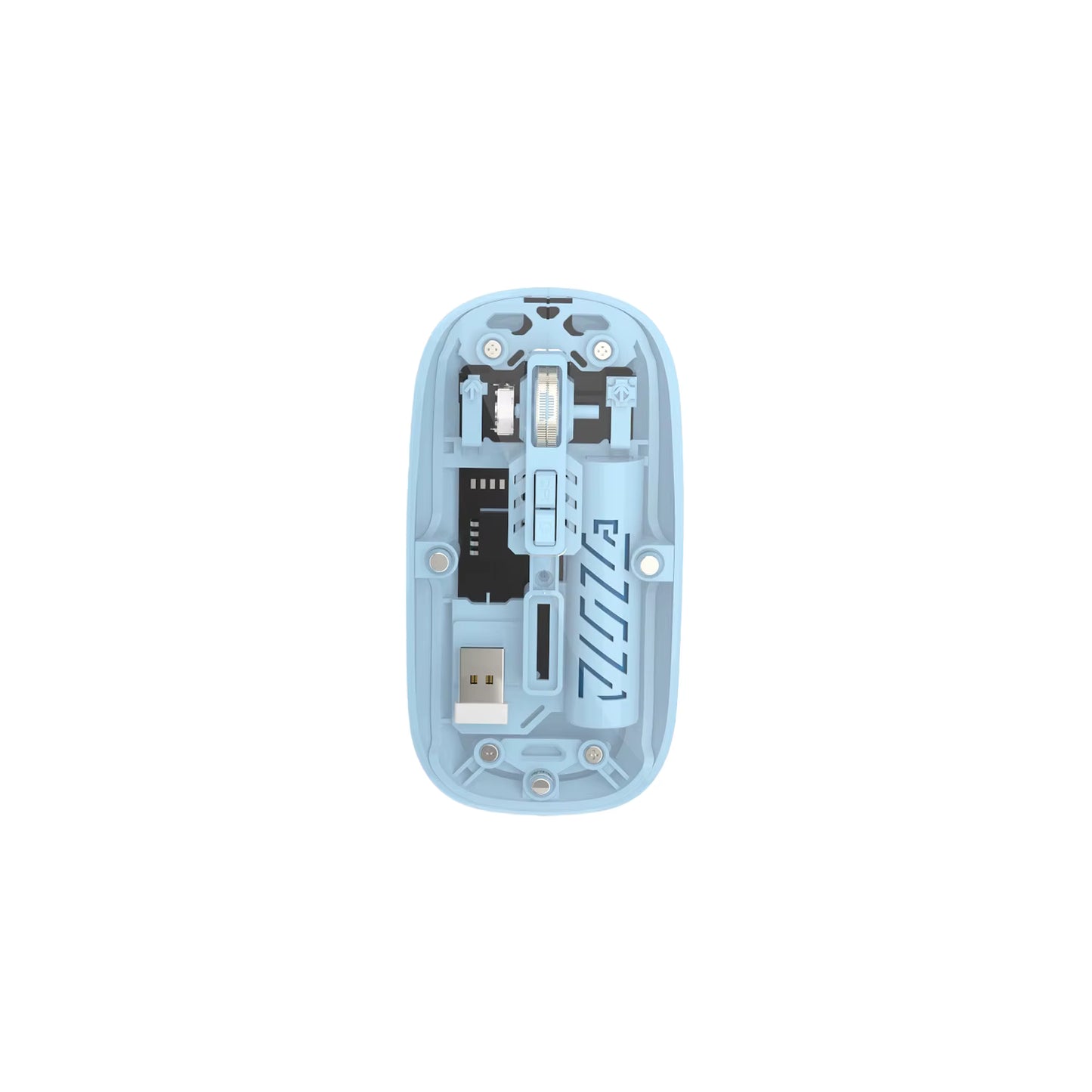 Rechargeable Wireless Mouse, Dual Mode (2.4GHz + BT), Silent Operation, Transparent Body, RGB, Battery Indicator, for Mac | Laptop | Computer | Tablet