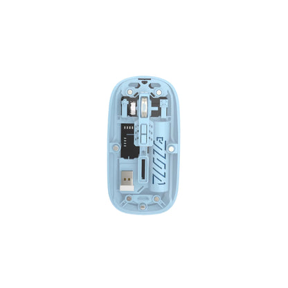 Rechargeable Wireless Mouse, Dual Mode (2.4GHz + BT), Silent Operation, Transparent Body, RGB, Battery Indicator, for Mac | Laptop | Computer | Tablet