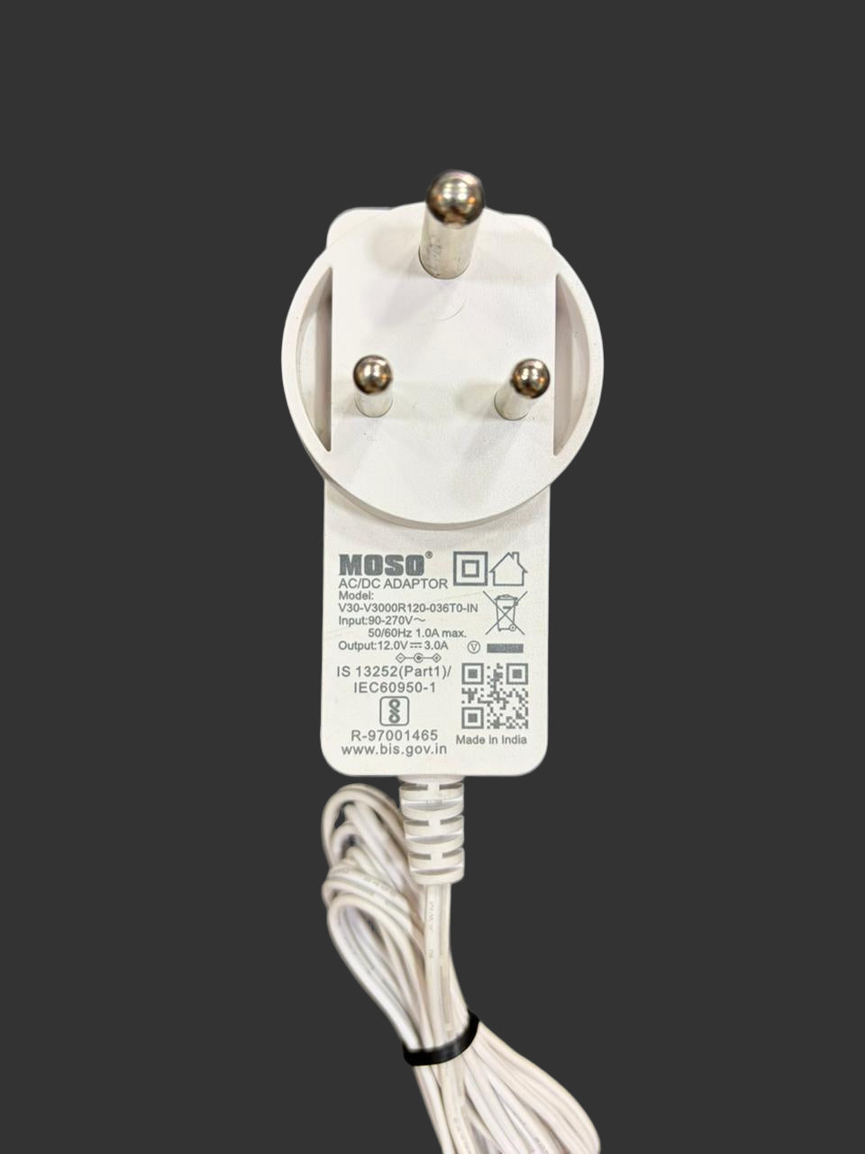 Power Adapter 12V 3Amps DC (pin size 5.5mm x 2.5mm)- Suitable for Electronics Equipments and Medical Devices
