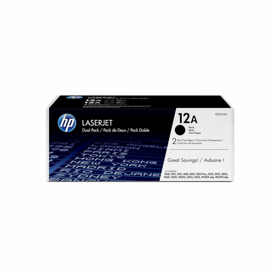 (Open Box) HP 12A/Q2612A Black Laser Toner Cartridge Compatible for HP Laserjet Printer 1010, 1012, 1015, 1018, 1020, 1022, 1022N, 1022NW, 3015, 3020, 3030, 3050, 3050 All-In-One (AIO), 3052, 3055, M1005