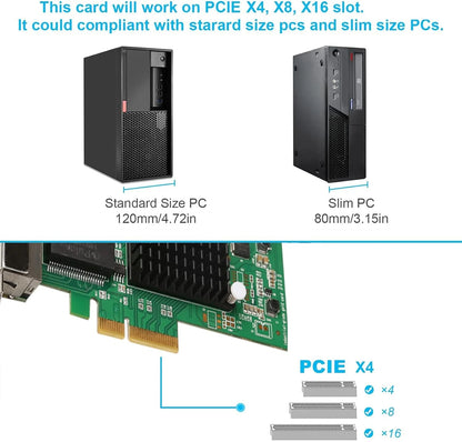 PCI-E Dual Port Gigabit LAN Card for Servers & Desktops | Intel 82575EB Chipset, 2 Port Giga PCIe x1 LAN Card