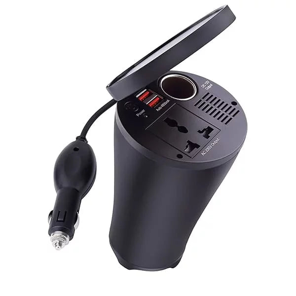 Lapcare 150W Portable Smart Car Charger with 1 X USB Port, 1 X Type-C PD Port.