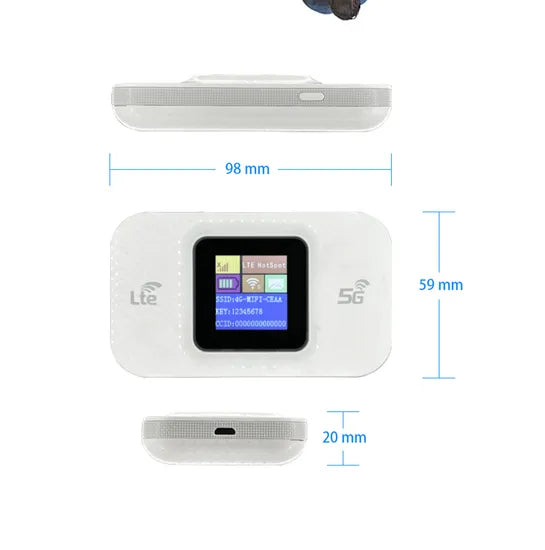 Wireless 4G/ 5G LTE Hotspot | 5G Pocket Router | 3000 mAh Battery (12 Hrs) | All Sim Supported