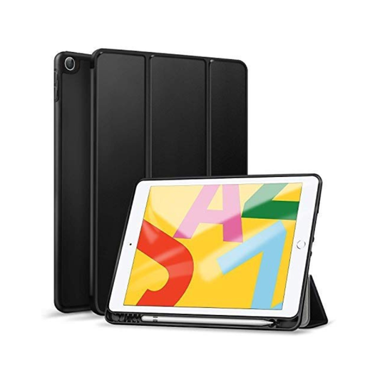 Smart Flexible Trifold Flip Stand Case Cover with Pencil Holder for New iPad 9.7 inch 2018/2017 6th/5th Generation - Black
