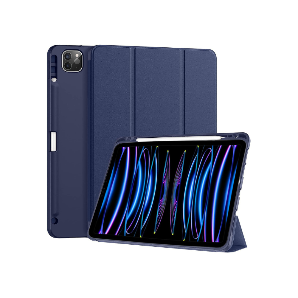 Smart Cover Case for Apple iPad Pro 11 inch 2022/2021 4th/3rd Generation | Pencil Holder | Slim Tablet Cover with Soft TPU Back