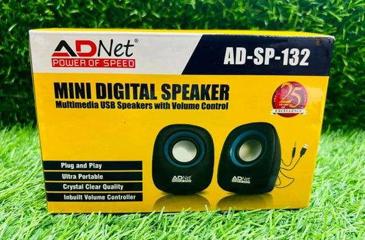 ADNet AD-SP-132 USB 2.0 Multimedia Mini Speakers Black 2 W Laptop/Desktop Speaker  (Black, Mono Channel)