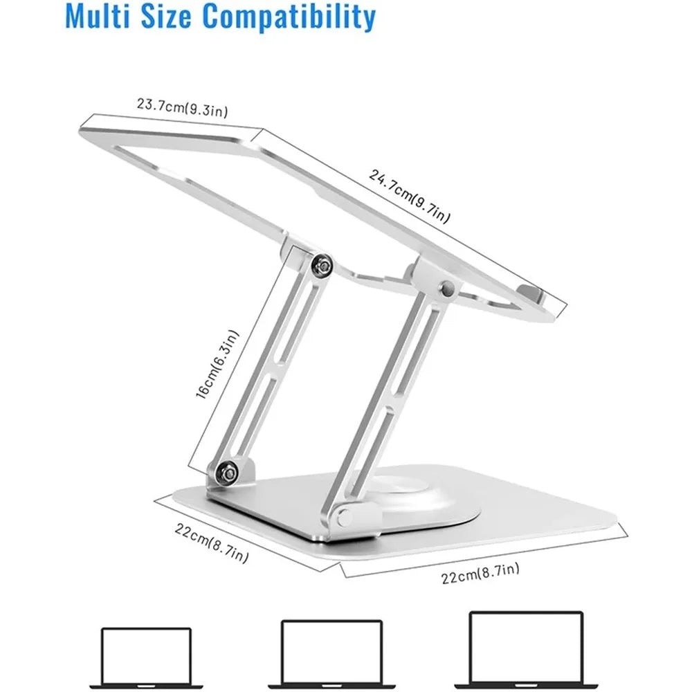 Foldable 360 Degree Rotating Laptop Lifting Bracket Aluminum Alloy Notebook Desktop Stand(Gray)