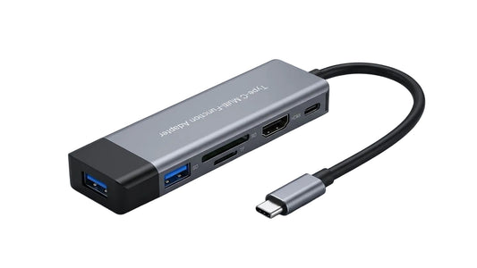 USB Type-C Hub 6-in-1 with HDMI, SD/TF Card Reader, USB 3.0, USB-C PD For Macbook, HP, Dell, Lenovo and other models