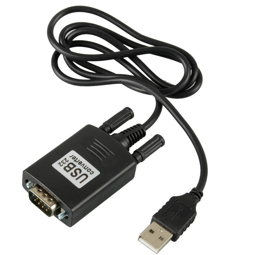 USB to RS232 black cable converter
