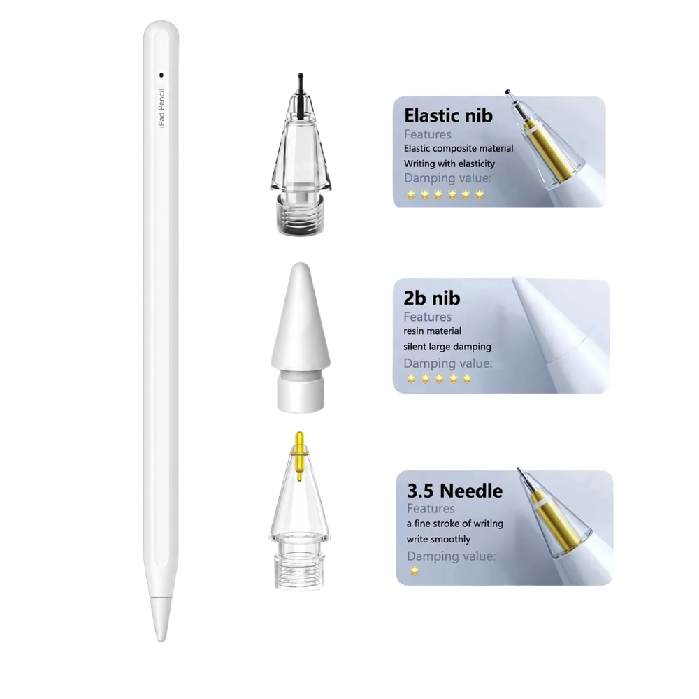 Replacement Tips for Apple Pencil Pro/2nd Gen/1st Gen/USB C, 6 Pack Apple Pencil Tips with Storage Case, Precise Control iPad Pen Tip, iPad Pro Pencil Tip Sets, Apple Pen Tip Sets