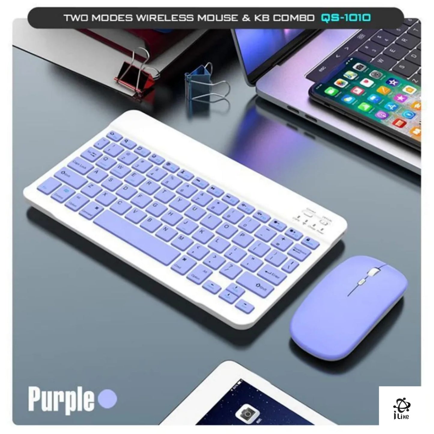 Rechargeable Bluetooth Keyboard and Mouse Combo Ultra Slim for all Bluetooth Enabled Mac/Tablet/iPad/PC/Laptop