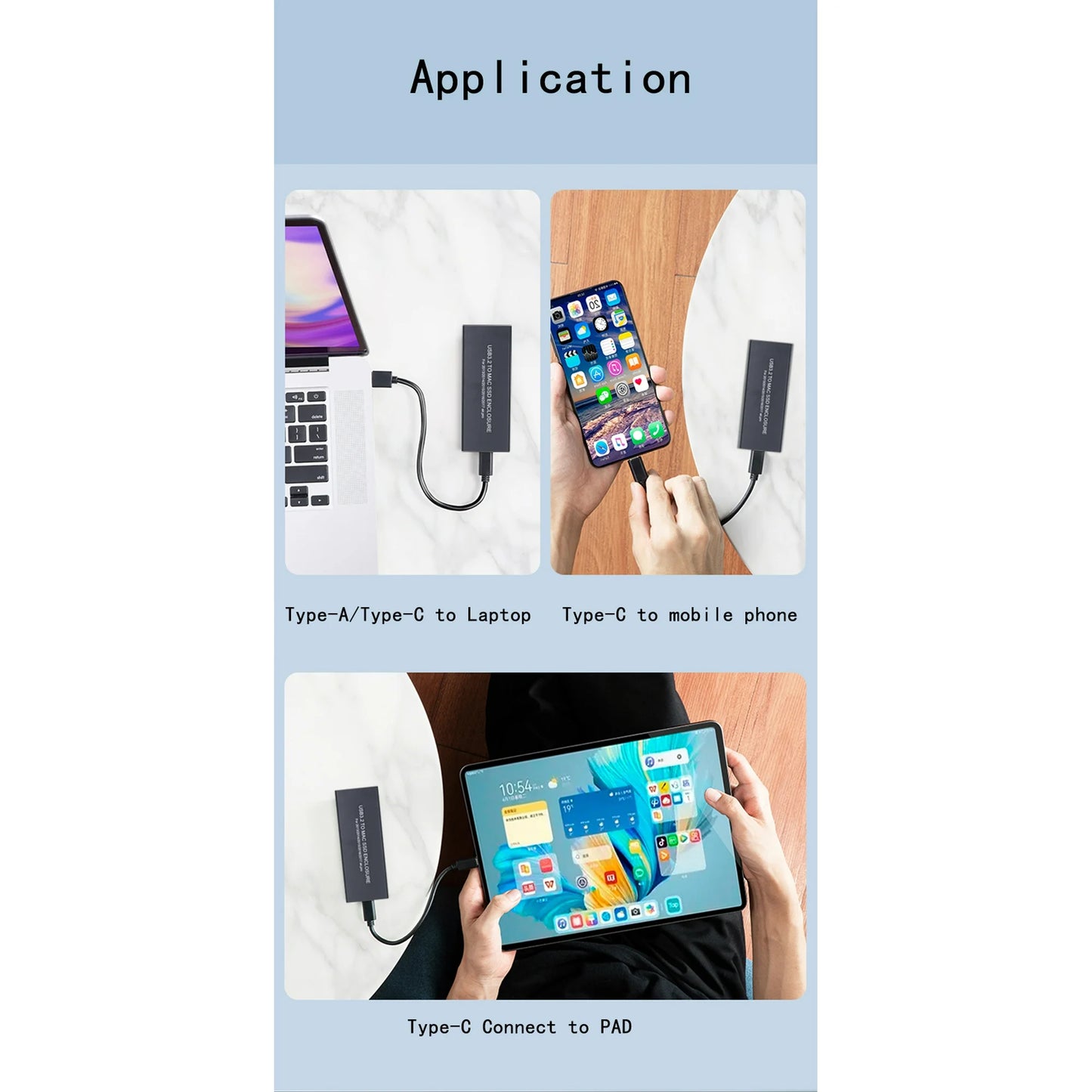 New USB C 3.2 SSD Enclosure for Apple Flash SSDs 12+16 PIN MacBook Pro, MacBook Air, Mac Pro, iMac and Mac mini from 2013 to 2017 Portable Storage Enclosure