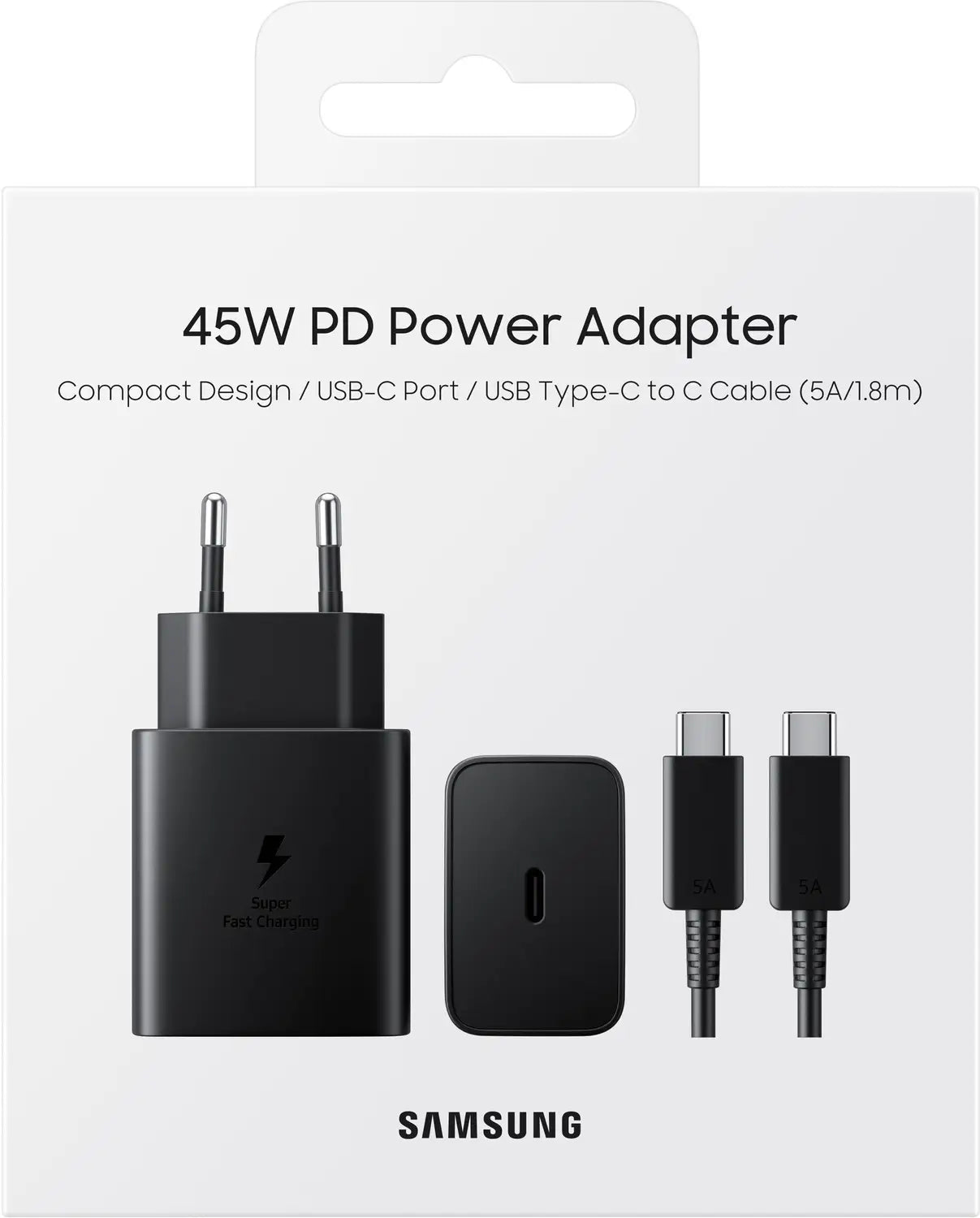 Samsung Original 45W Type-C Travel Adaptor with Cable, Black
