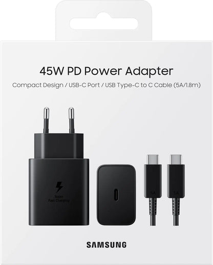 Samsung Original 45W Type-C Travel Adaptor with Cable, Black