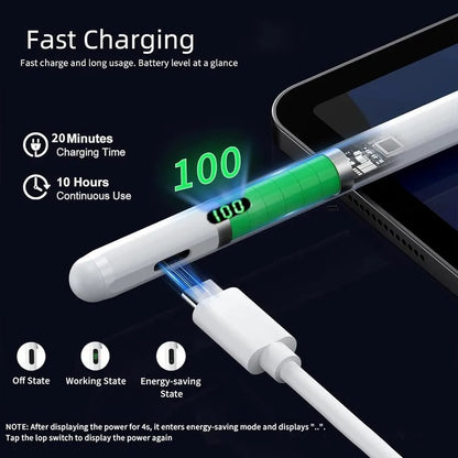 Active Stylus Pencil with Palm Rejection Compatible for iPad 2018 or Later, Pencil for iPad with Palm Rejection, Rechargeable Stylus for iPad 2018-2022