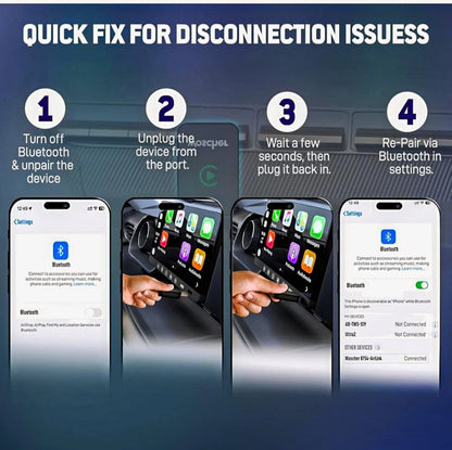 2 in 1 Airlink Wireless CarPlay Adapter | Android Auto Adapter for Car | Convert Wired to Wireless,Bluetooth Connectivity for Cars, OEM Installed Wired Android Auto/CarPlay (Black)