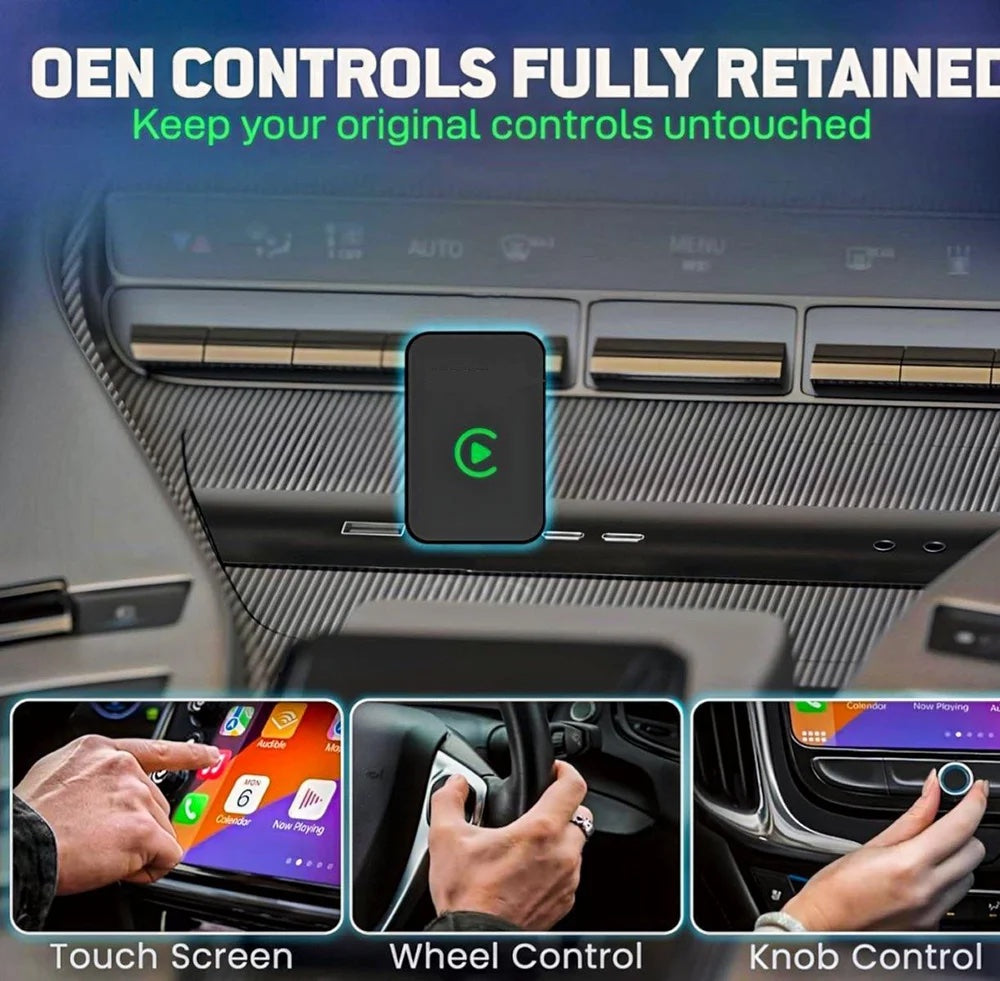 2 in 1 Airlink Wireless CarPlay Adapter | Android Auto Adapter for Car | Convert Wired to Wireless,Bluetooth Connectivity for Cars, OEM Installed Wired Android Auto/CarPlay (Black)