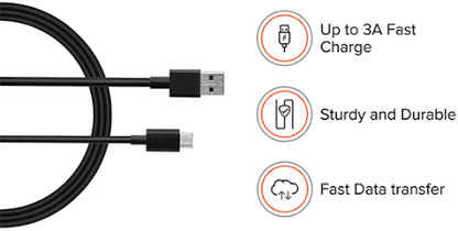 Type-C 65W PD Fast Charging Cable for Xiaomi MI Smartphones, Tablets & All Type C Devices, 480Mbps Data Transfer, Quick Charge 3.0 Compatible (Black)