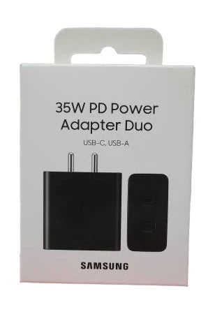 Samsung Imported 35W Power Dual Port Adapter USB-C & USB-A Super Fast Charger Compatible with Galaxy S23/S23 Ultra,S22,S21,S21 Fe 5G,Z Fold 5/4/3,Flip 5/4/3