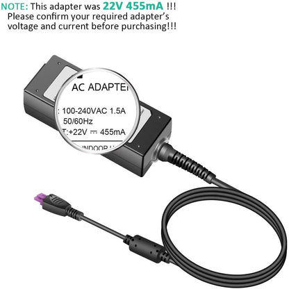 Hi-Lite Essentials 22V 455Ma Power Adapter for Hp Deskjet Printer (Check models in description) - Power Cable Included