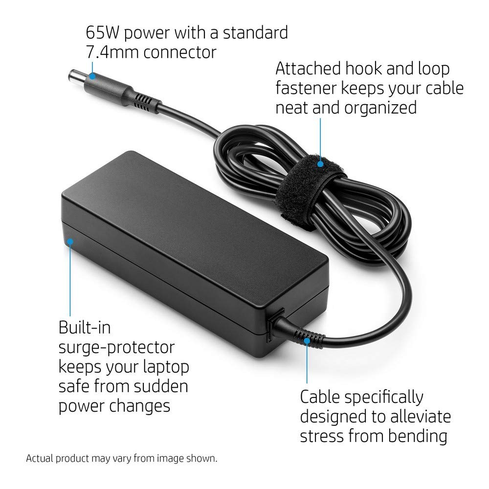 Hp 65W 19.5V 3.33A 7.4Mm Pin Laptop Charger for Hp Selected Laptop Series With Power Cord